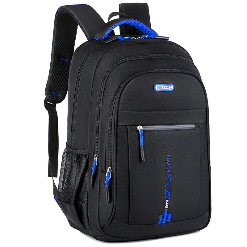 Black And Blue Large Capacity Business Backpack for Men and Women - Waterproof Laptop School Bag with Breathable Design