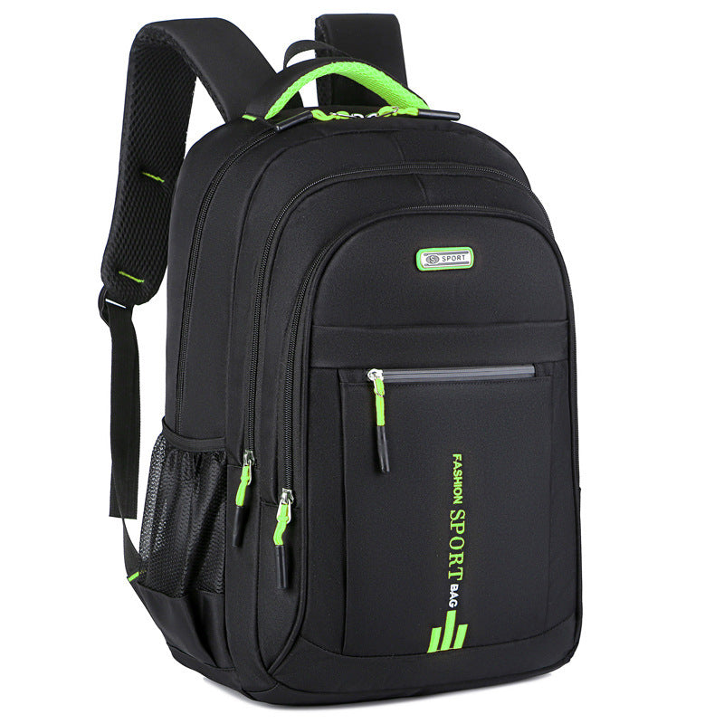 Black And Green Large Capacity Business Backpack for Men and Women - Waterproof Laptop School Bag with Breathable Design