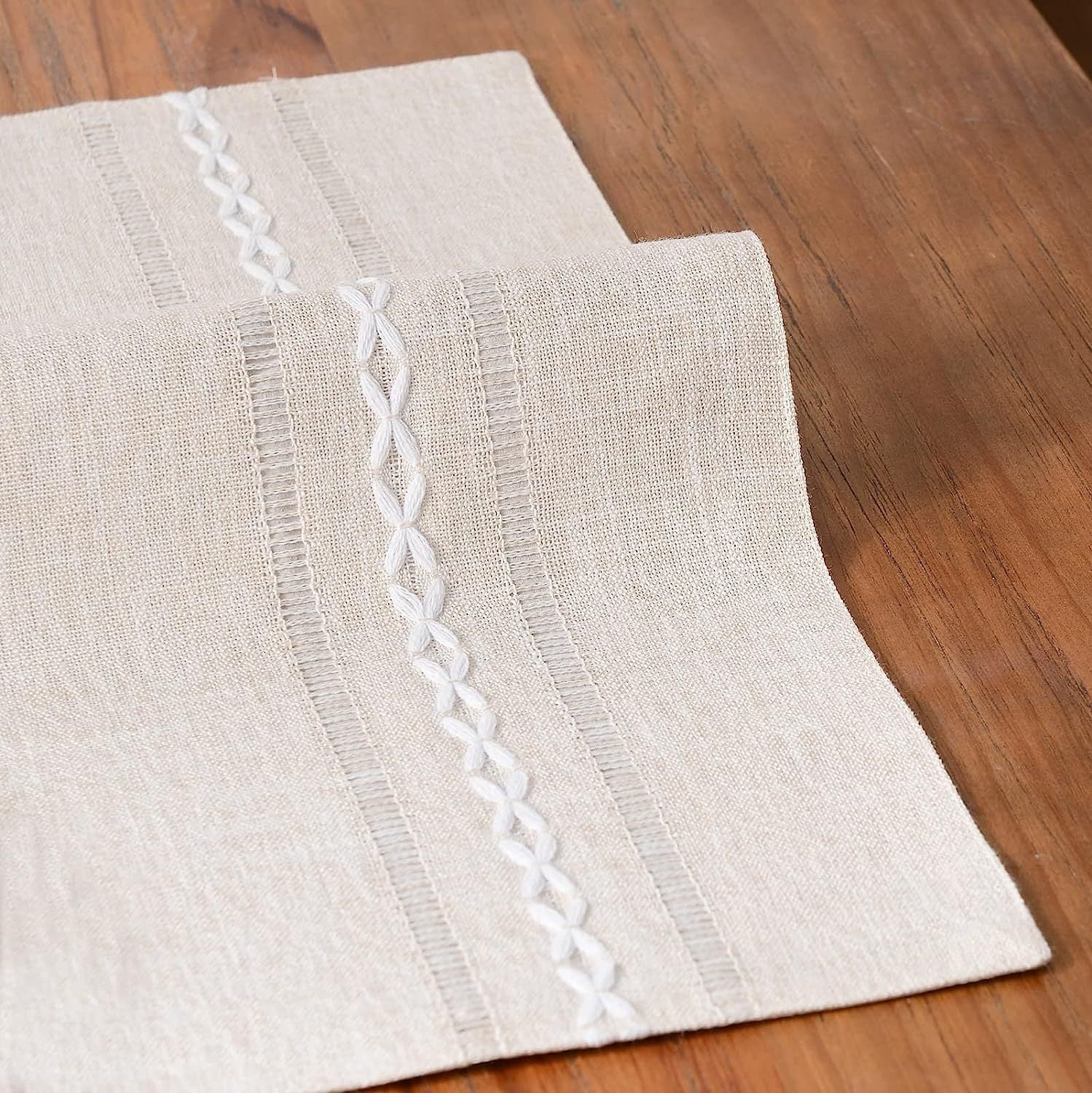 4 Pcs White Woven Placemats - Heat Resistant Kitchen Table Mats, Coffee Tea Cup Coasters, Linen Blend Dining Decor 6