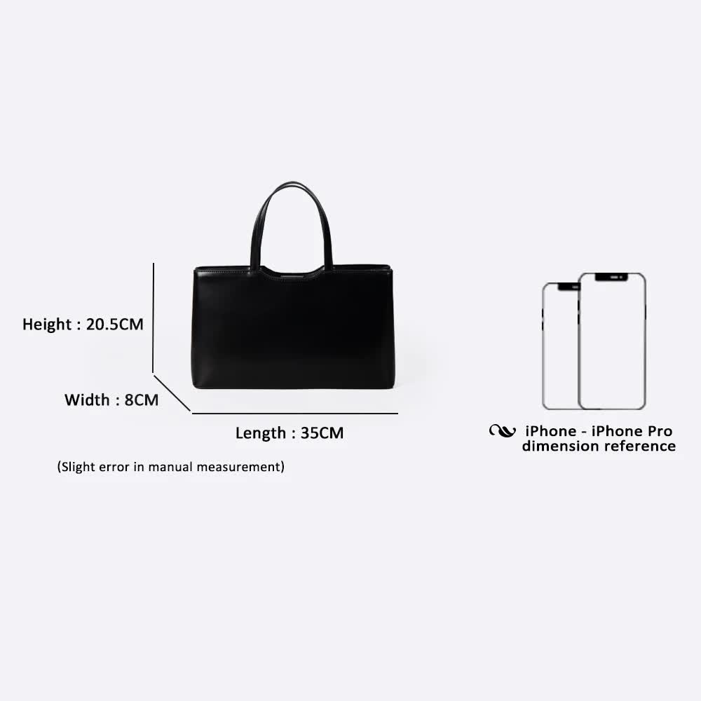 Beige Large Capacity Tote Bag - Minimalist PU Leather Handbag for Daily Commute 4