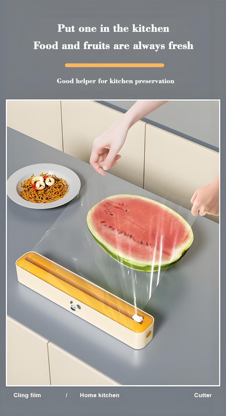 2 Pcs Beige And white Bidirectional Cling Film Cutter - Reusable Wrap Dispenser for Cling Film, Foil, and Parchment, 36x7x5cm (Cling Film Not Included) 9