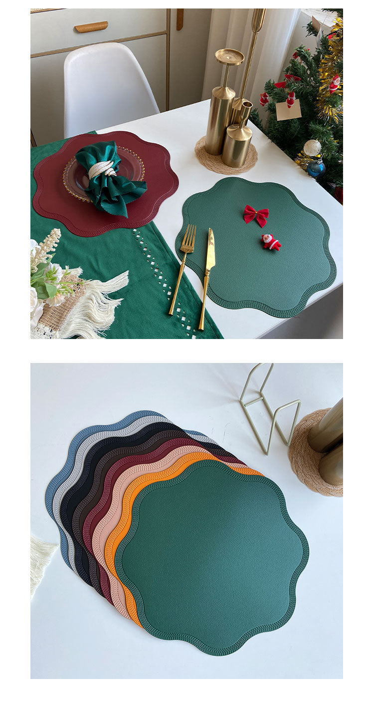 Coffee Nordic Style Faux Leather Placemats Set of 4 - Heat-Resistant Waterproof Table Mats 38x38cm(cutlery not included) 7