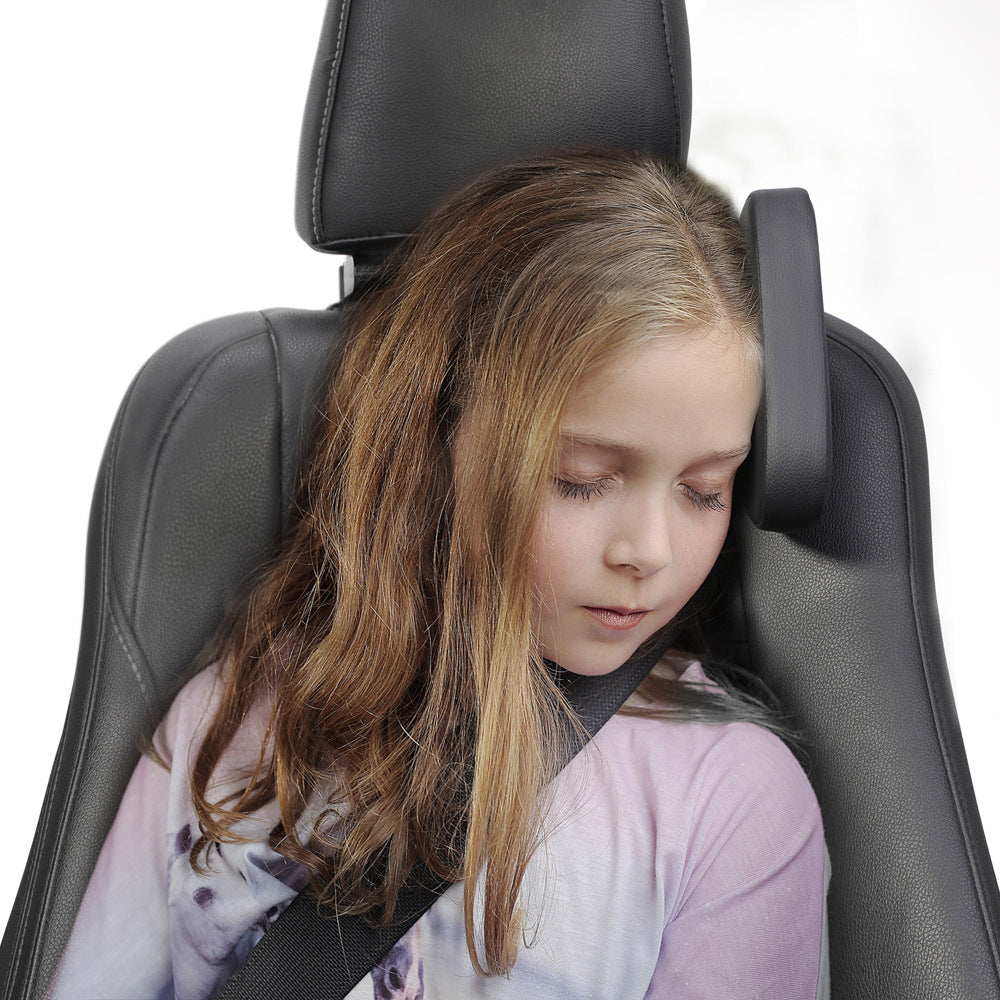 Black Car Side Headrest Pillow for Travel - Adjustable Neck Support Cushion for Rear Seat Comfort and Safety 3