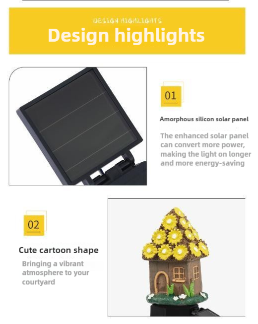 Style 4 Brown And Blue Solar Resin Garden Stake Light - Outdoor Landscape Light for Yard and Patio Decor 6