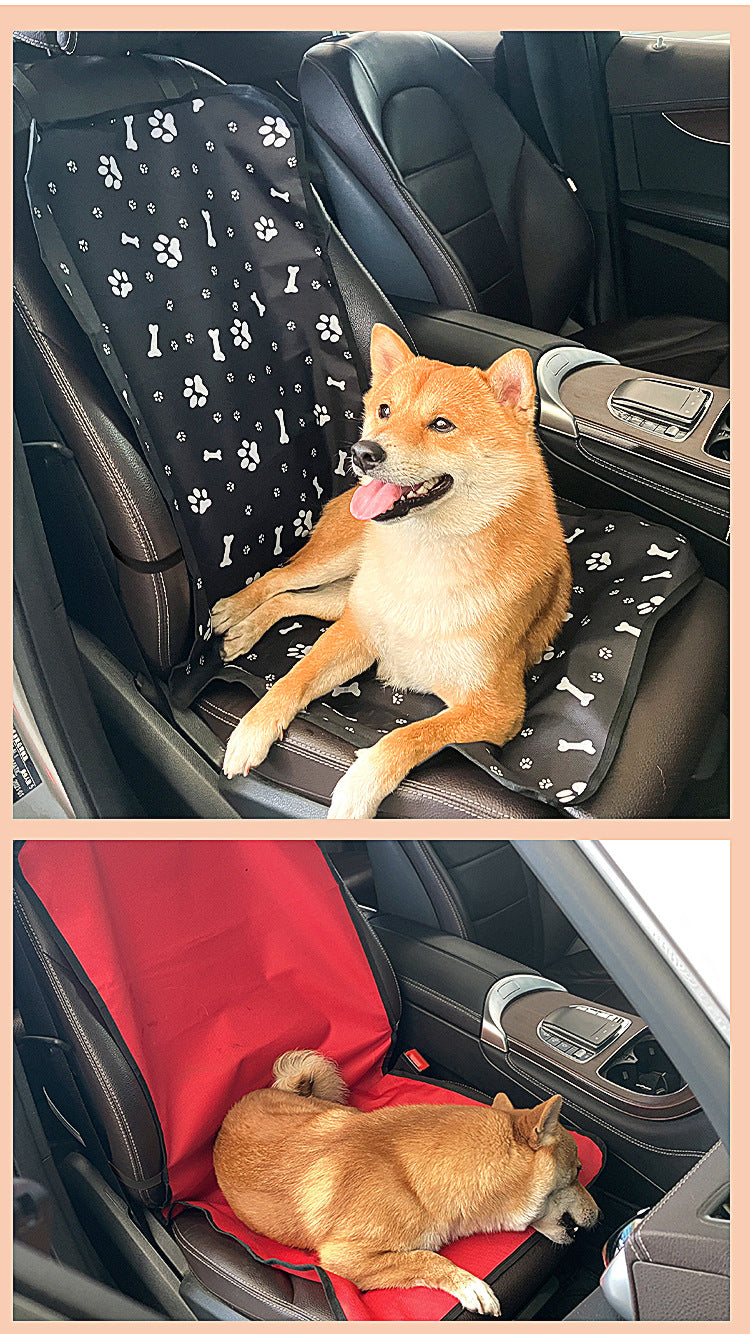 4 Pcs Black with Paw Waterproof Pet Car Seat Cover - Scratch-Resistant Oxford Cloth  for Dogs and Cats (106 x 49 cm) 11