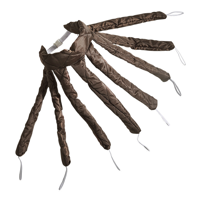 Brown Heatless Octopus Hair Curlers 2-Pack - 50cm Soft Fabric Curling Rods for Effortless, Damage-Free Curls