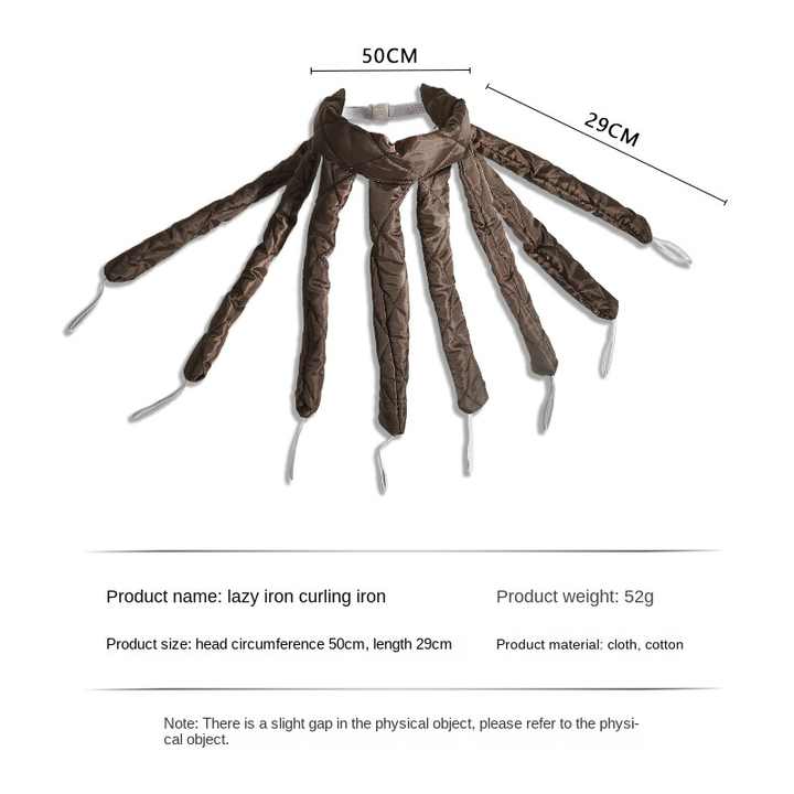 Brown Heatless Octopus Hair Curlers 2-Pack - 50cm Soft Fabric Curling Rods for Effortless, Damage-Free Curls 7