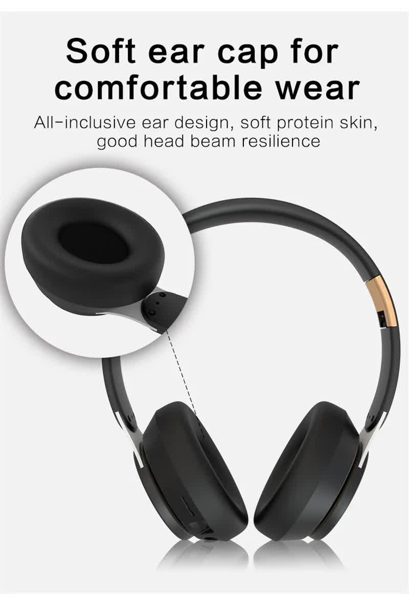 White Wireless Bluetooth Headphones with Noise Reduction - Heavy Bass, Long Battery Life, TF Card Support 9