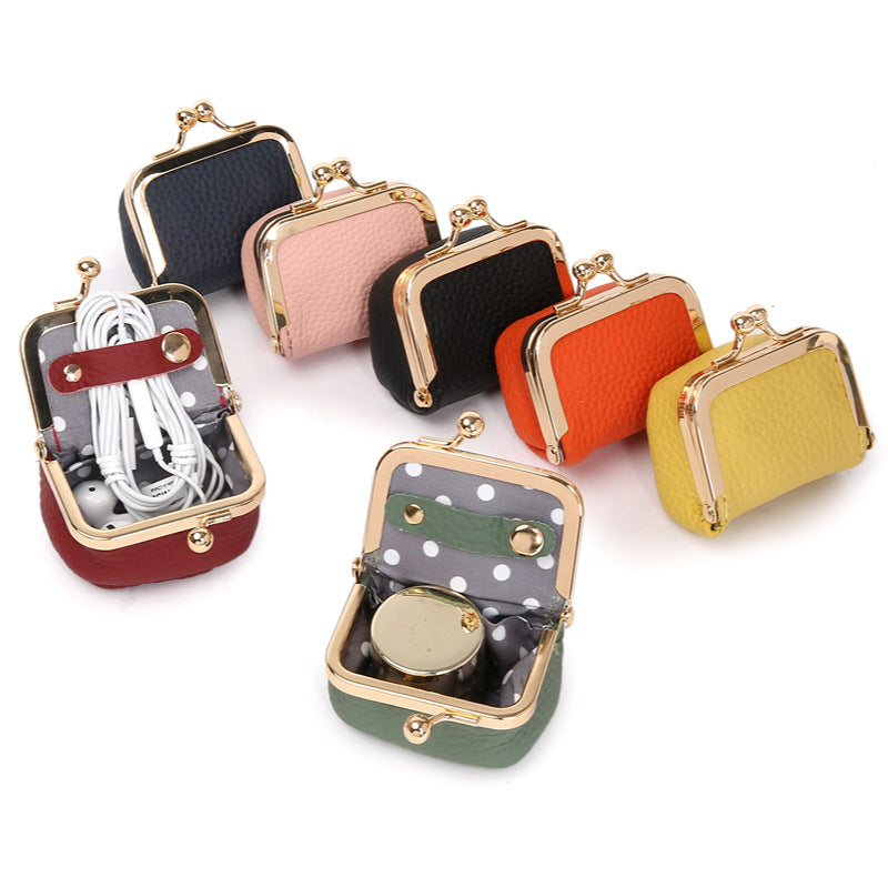 Yellow Mini Jewelry Pouch - Compact PU Leather Coin Purse for Earrings, Rings, and Necklaces, 6.5x5x3.5cm 4