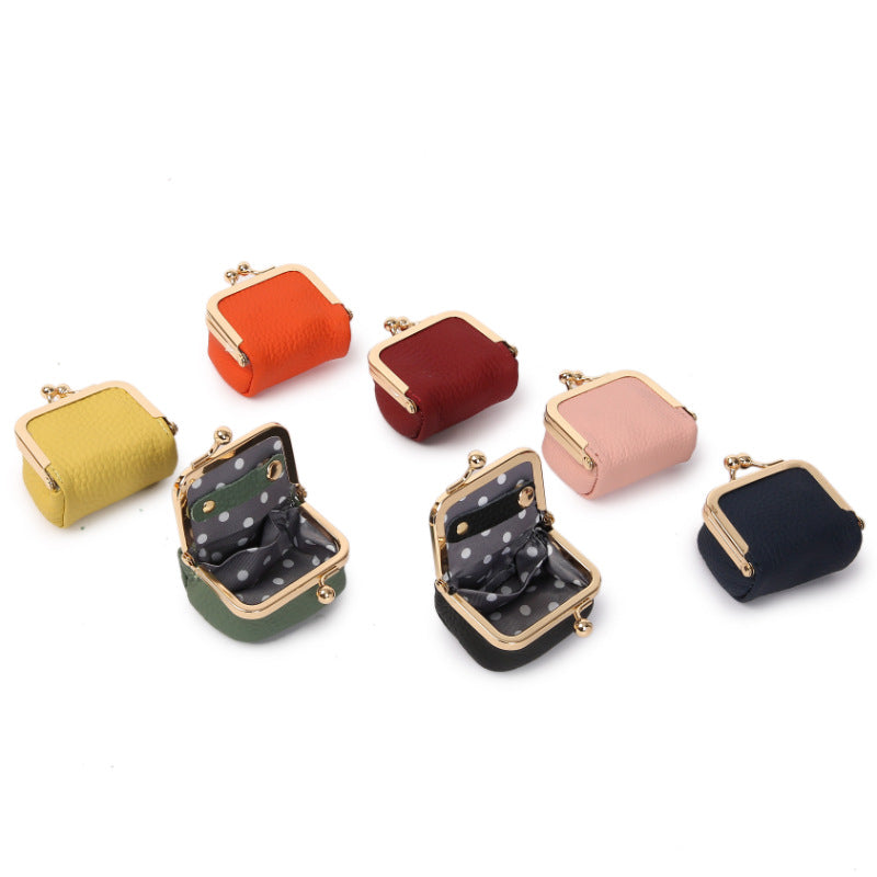 Yellow Mini Jewelry Pouch - Compact PU Leather Coin Purse for Earrings, Rings, and Necklaces, 6.5x5x3.5cm 5