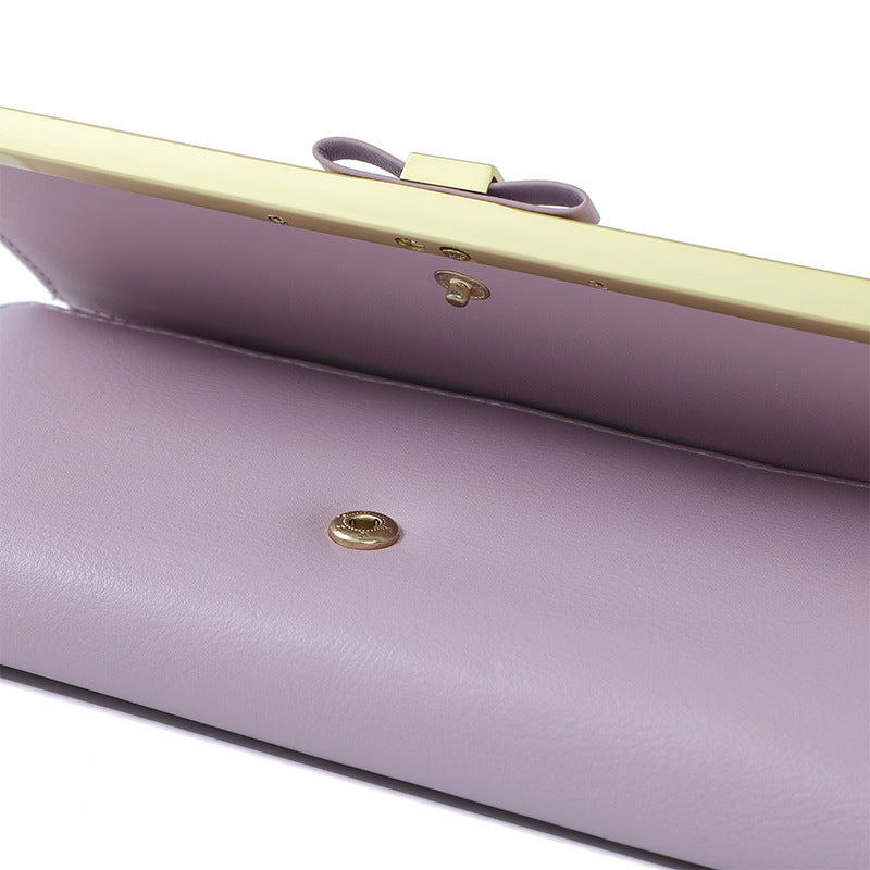 Purple Elegant Women's Long Wallet - Clutch Purse with Zip Coin Pocket & Card Slots 8