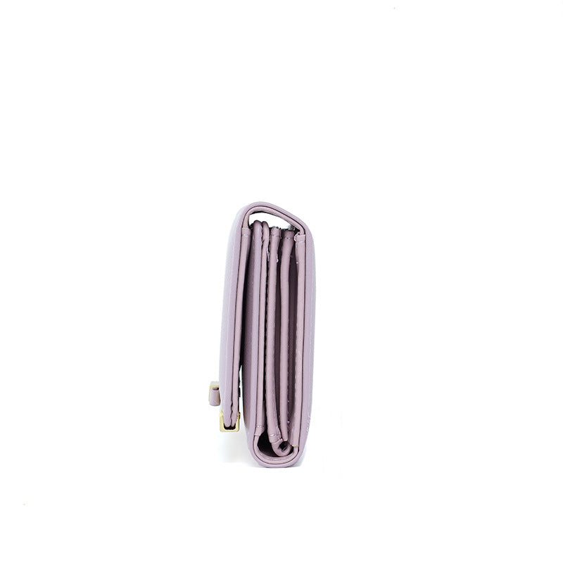 Purple Elegant Women's Long Wallet - Clutch Purse with Zip Coin Pocket & Card Slots 10