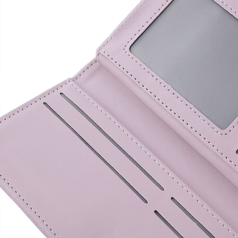 Blue Elegant Women's Long Wallet - Clutch Purse with Zip Coin Pocket & Card Slots 6