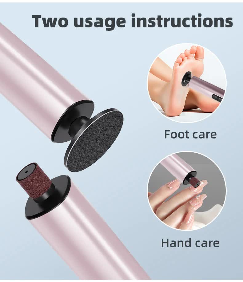 Black Rechargeable Electric Foot File with 9 Speed Settings - Callus Remover for Smooth Feet 9