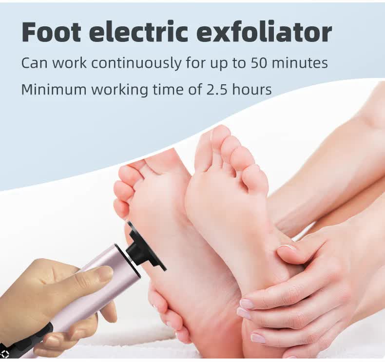 Purple Rechargeable Electric Foot File with 9 Speed Settings - Callus Remover for Smooth Feet 13