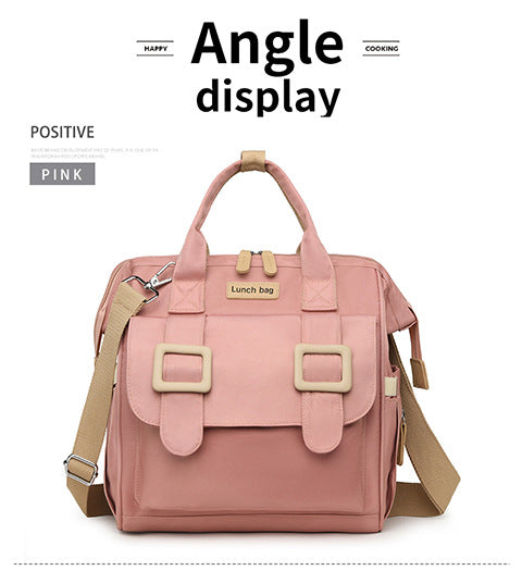 Pink Multifunctional Insulated Lunch Bag for Women - Waterproof, Lightweight, and Stylish for Picnics and Outings 10