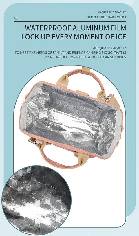 Black Multifunctional Insulated Lunch Bag for Women - Waterproof, Lightweight, and Stylish for Picnics and Outings 5