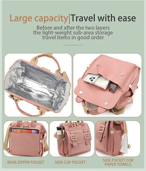 Blue Multifunctional Insulated Lunch Bag for Women - Waterproof, Lightweight, and Stylish for Picnics and Outings 9