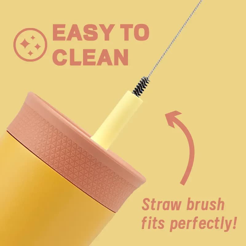 2 Pcs Yellow 12oz Insulated Tumbler with Straw - 304 Stainless Steel, BPA-Free, Leak-Proof Coffee Mug for Hot and Cold Drinks 5