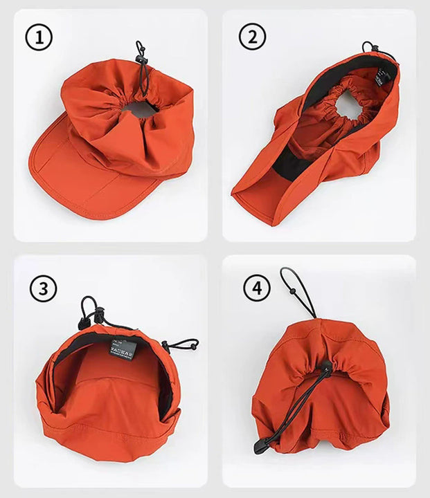 Black Foldable Quick-Dry Summer Sports Visor Hat UPF 50+ Adjustable Outdoor Sun Cap 3