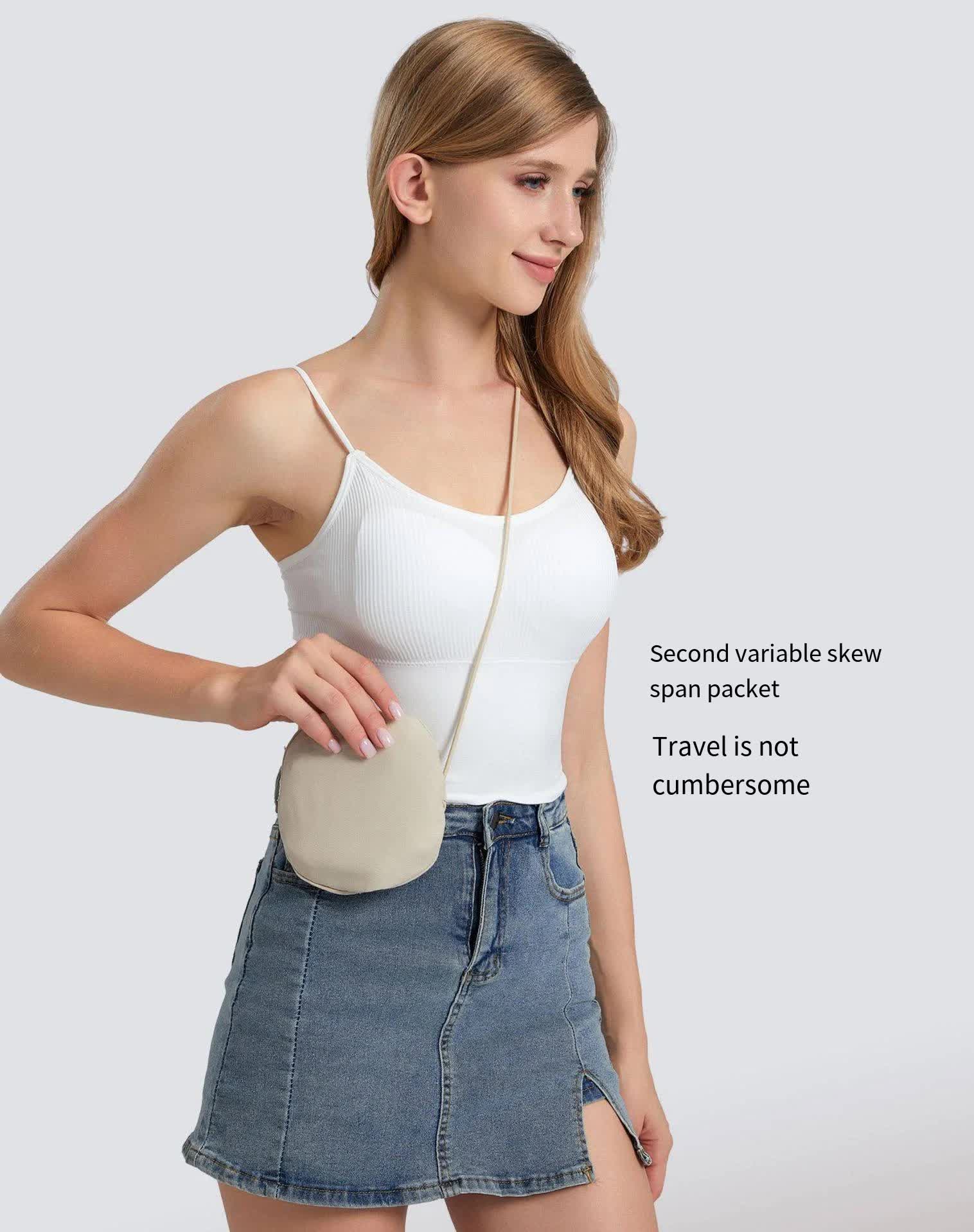 Beige Packable Cotton Bucket Hat - Folds into Wearable Pouch | Frayed Edge Sun Hat with Chin Strap 4
