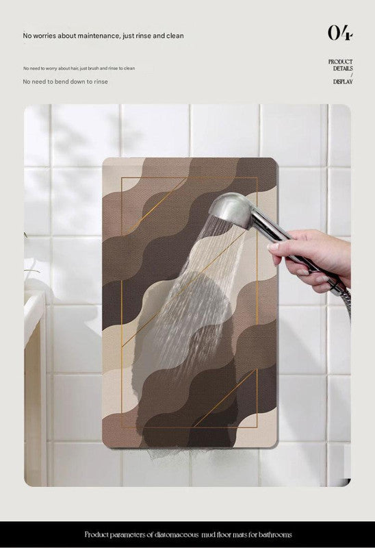 2 Pcs Style 4 Khaki Puppy pattern Cartoon Pet Feeding Mat for Cats & Dogs - Absorbent Diatom Mud Splash-Proof Mat, Easy to Clean 5