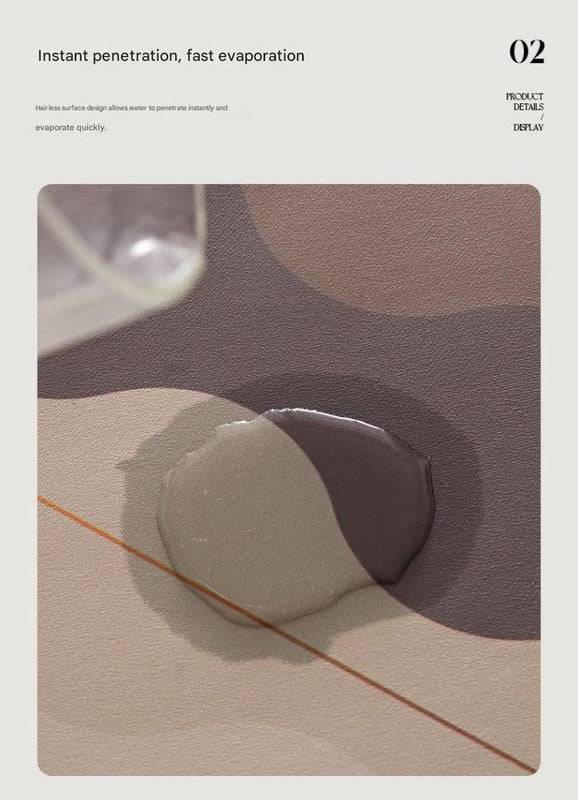 2 Pcs Style 10 Brown Puppy pattern Cartoon Pet Feeding Mat for Cats & Dogs - Absorbent Diatom Mud Splash-Proof Mat, Easy to Clean 3