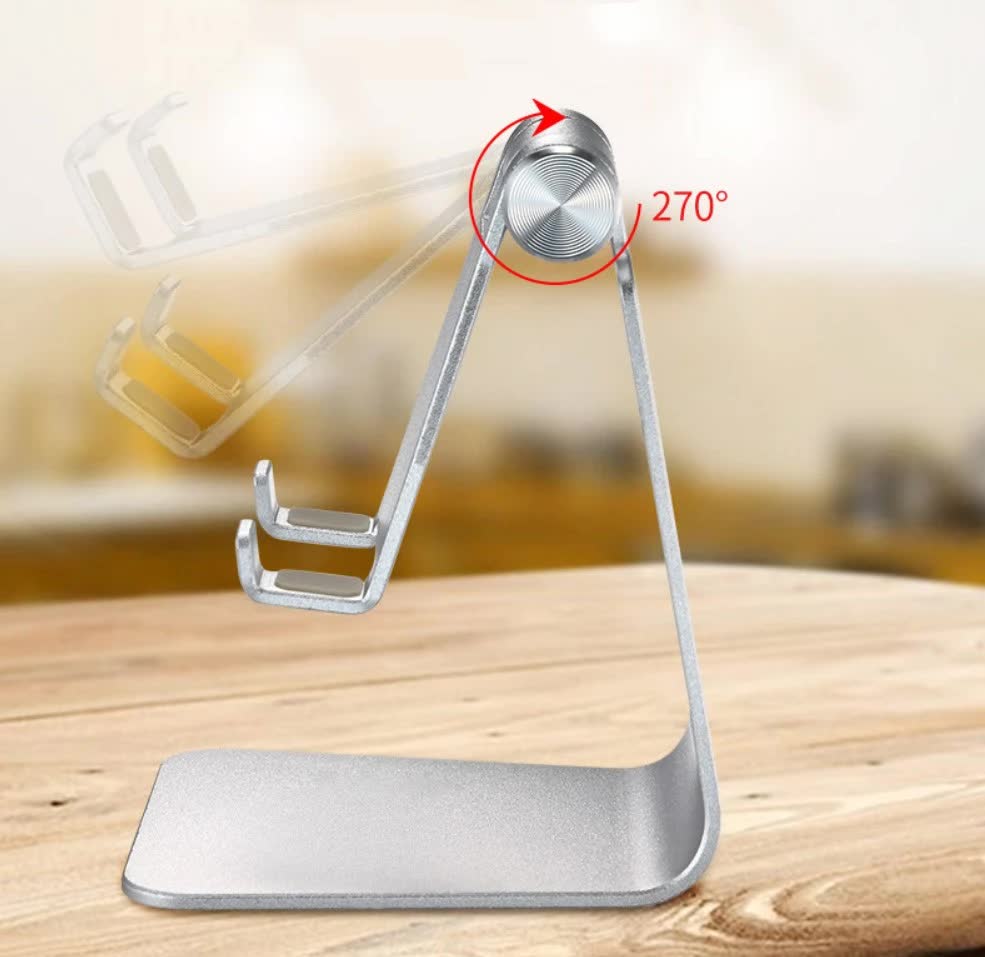 2 Pcs Black Foldable Aluminum Alloy Phone & Tablet Stand - Adjustable Portable Desktop Holder 4