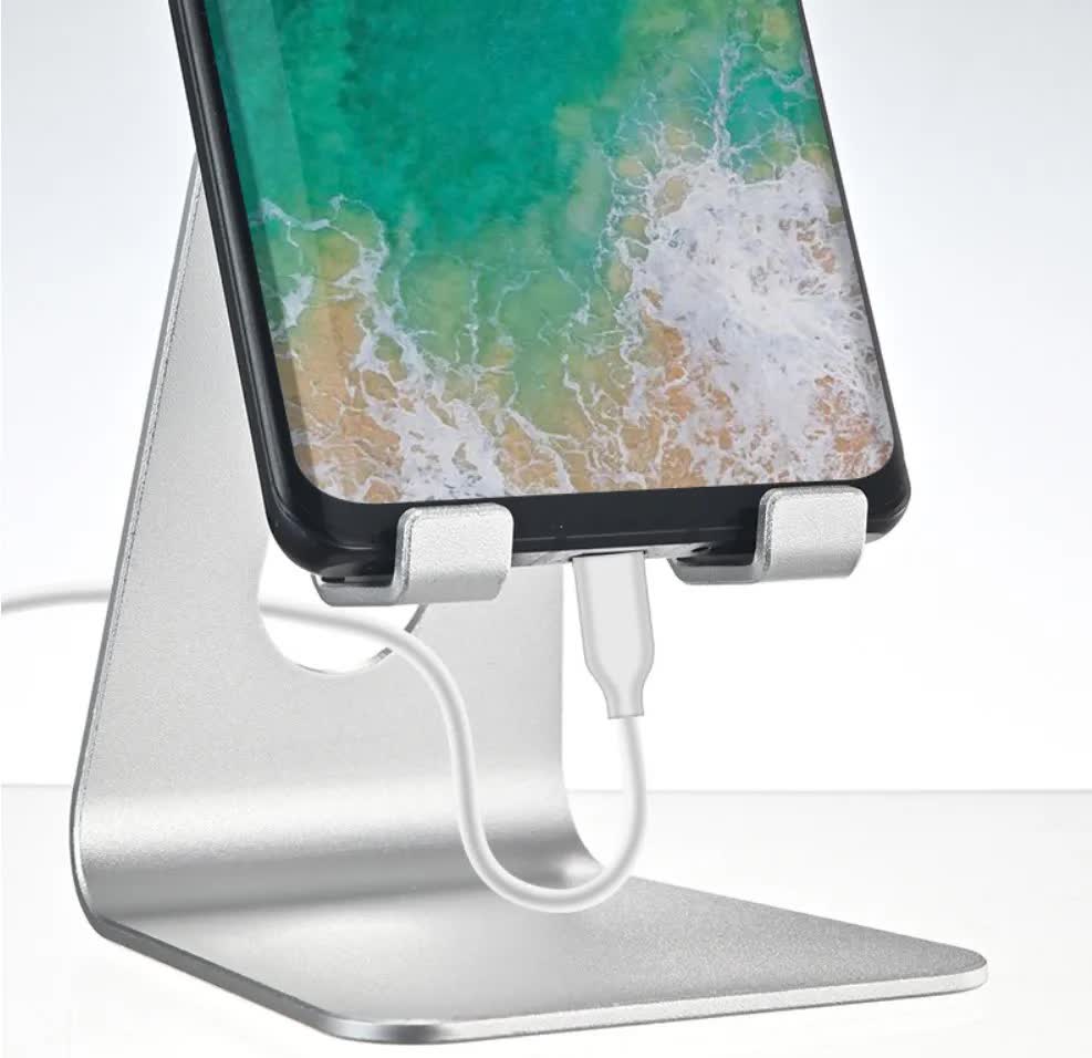 2 Pcs Black Foldable Aluminum Alloy Phone & Tablet Stand - Adjustable Portable Desktop Holder 5