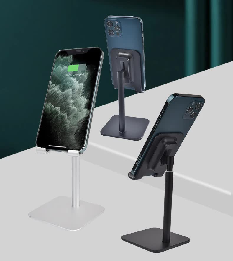 Rose Gold Adjustable Aluminum Alloy Phone and Tablet Stand - Telescopic Desktop Holder for Live Streaming and Hands-Free Use 6