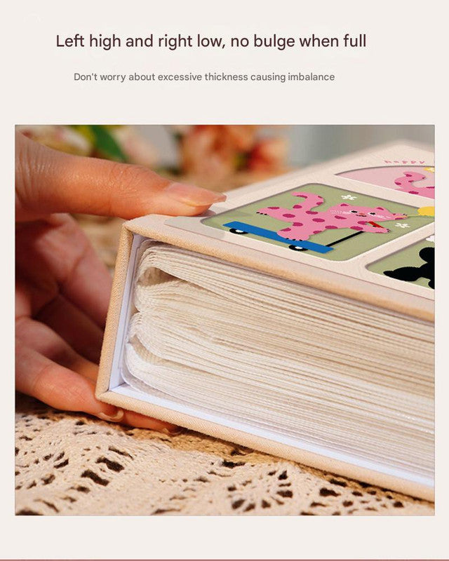 Cover 3 Colorful 7-Inch 100-Photo Cartoon Cat Album - Large Capacity Family Photo Storage Book with Suede and Crystal Cover 4