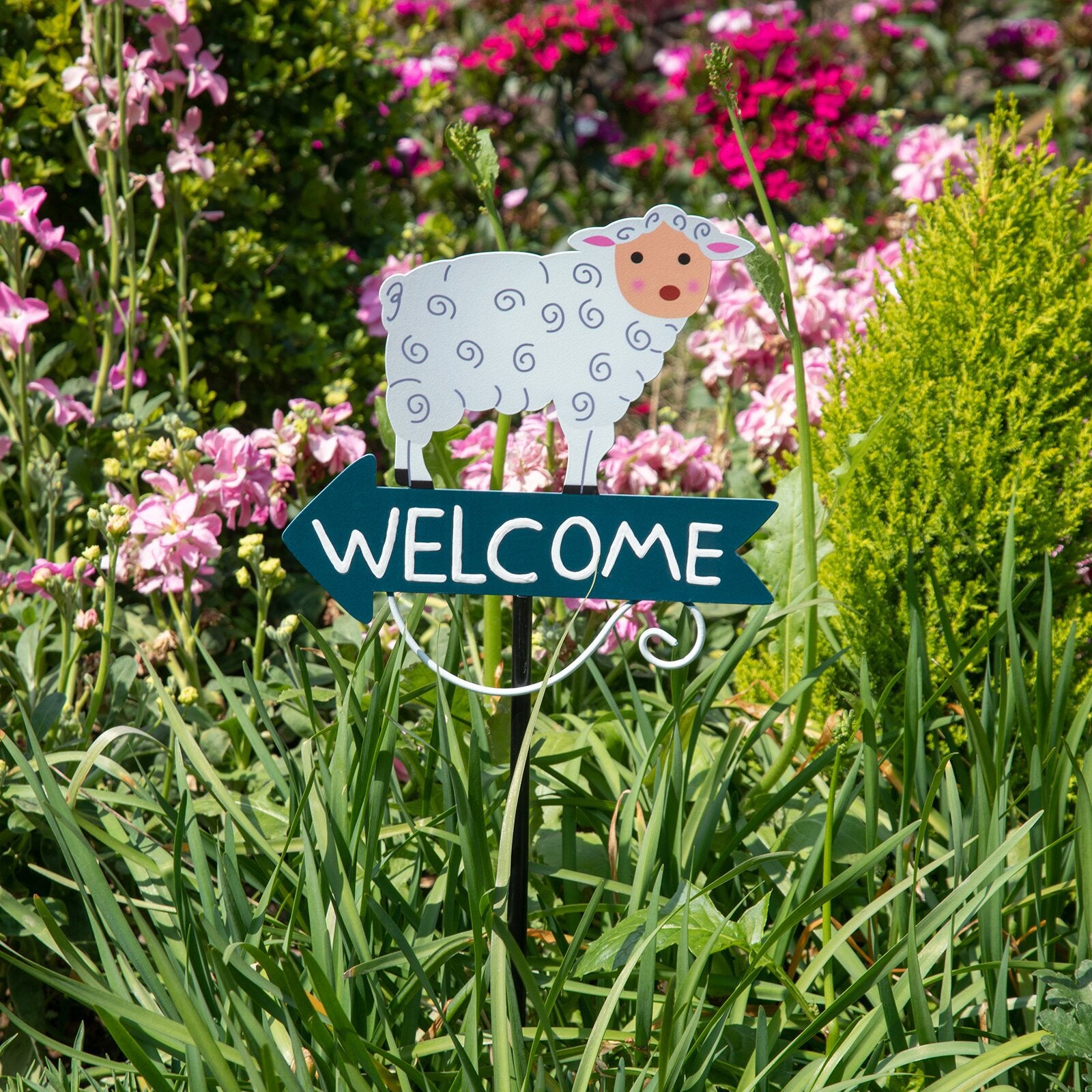 Red Ladybug Pattern Charming Metal Garden Stakes | Welcome Yard & Lawn Decor 4