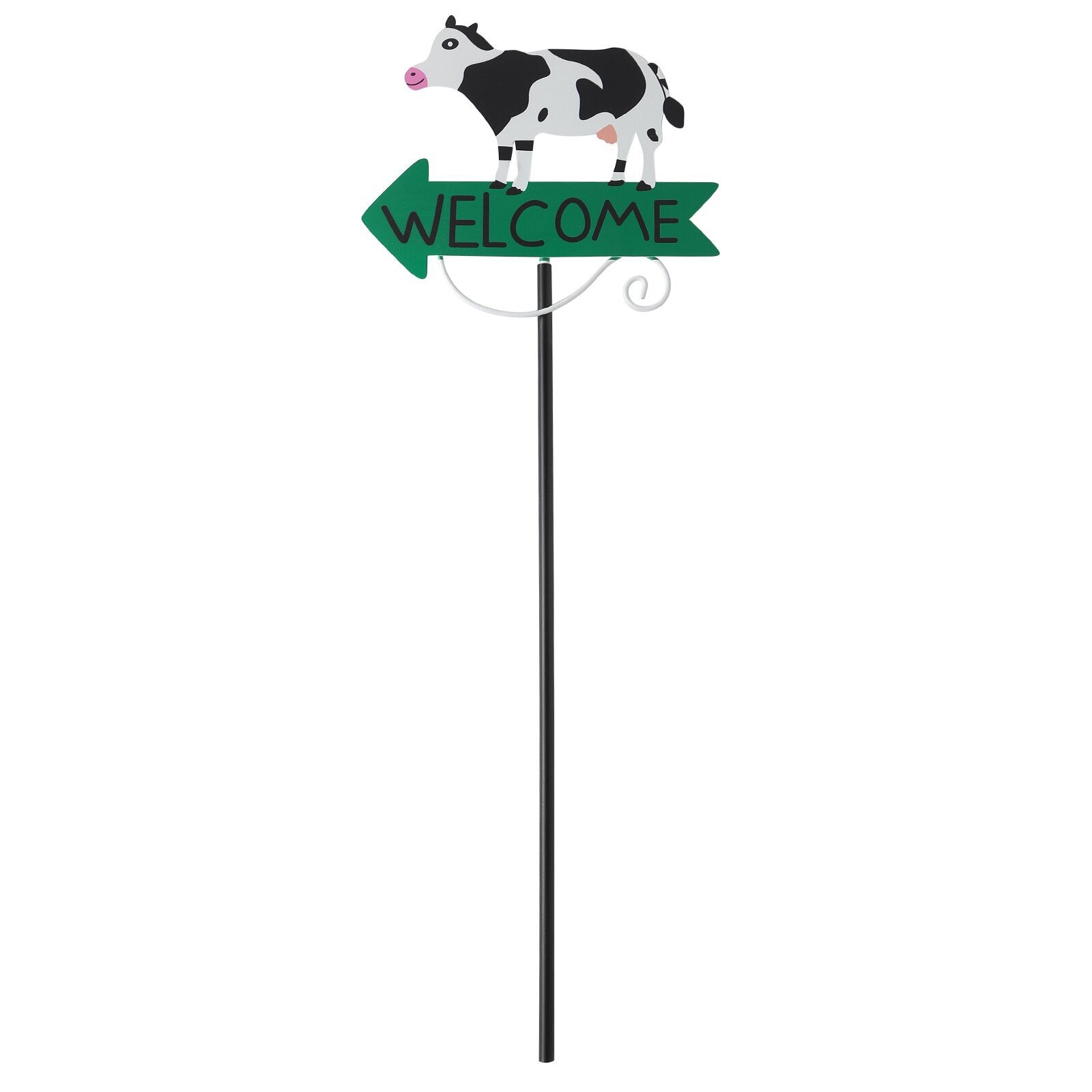 Black And White Cow Pattern Charming Metal Garden Stakes | Welcome Yard & Lawn Decor