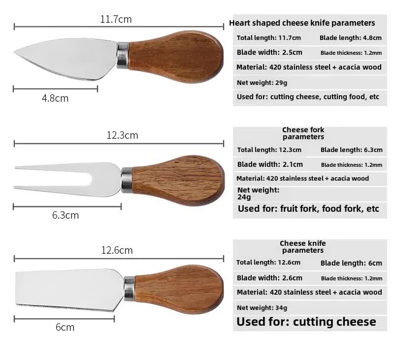 Brown And Silver Premium Acacia Wood Cheese Board Set | Charcuterie Platter with 3 Stainless Steel Knives 4