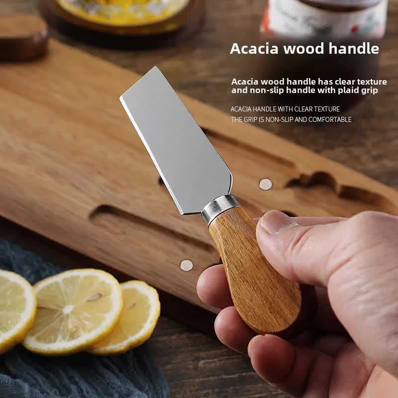 Brown And Silver Premium Acacia Wood Cheese Board Set | Charcuterie Platter with 3 Stainless Steel Knives 7