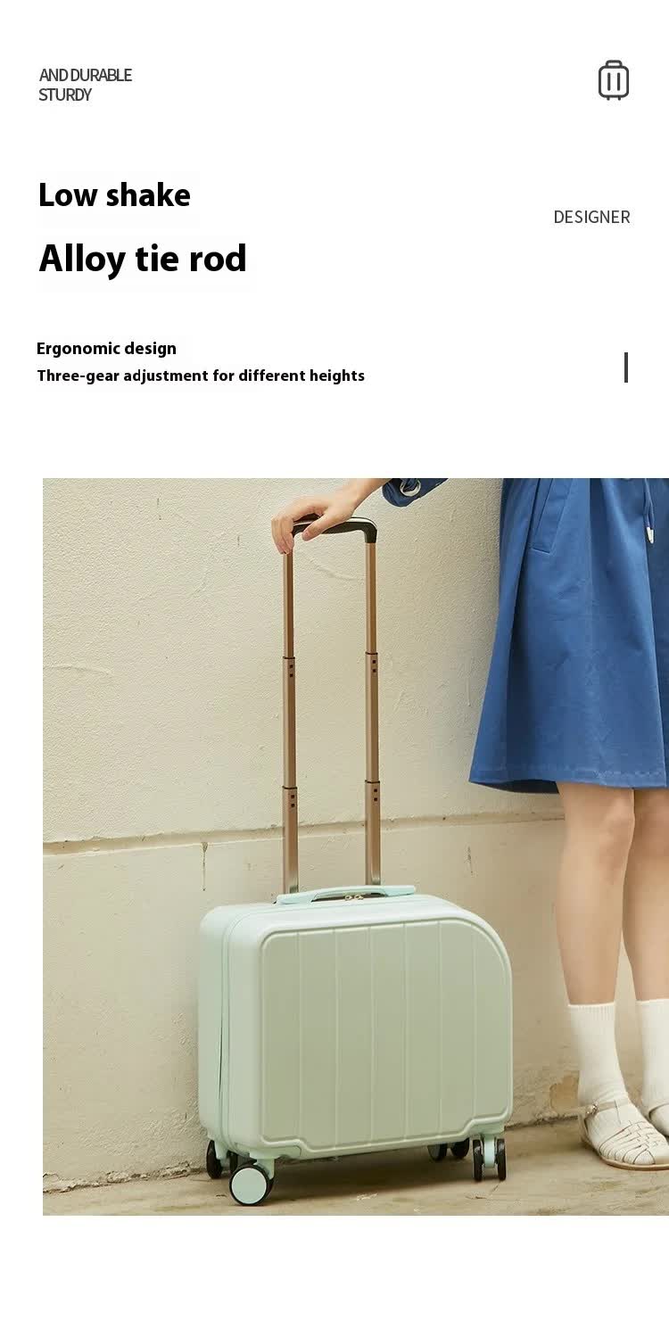 Green Compact 18-Inch Carry-On Suitcase | Lightweight ABS Hardside Spinner Luggage 4