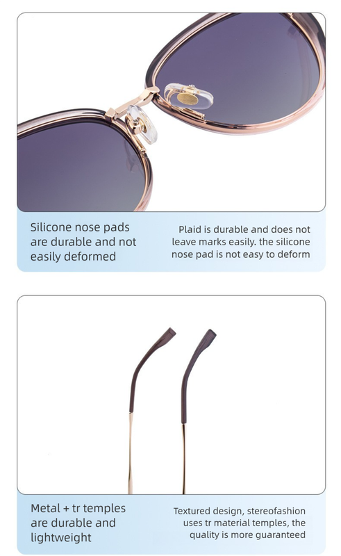 Black Frame Chic Cat Eye Polarized Sunglasses for Women - Lightweight UV Protection Fashion Eyewear 8