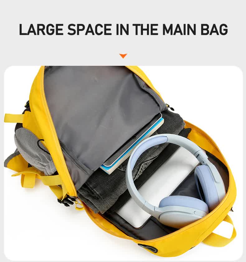 Grey Lightweight 30L Hiking Backpack - Water-Resistant Outdoor Daypack for Trekking & Travel 5