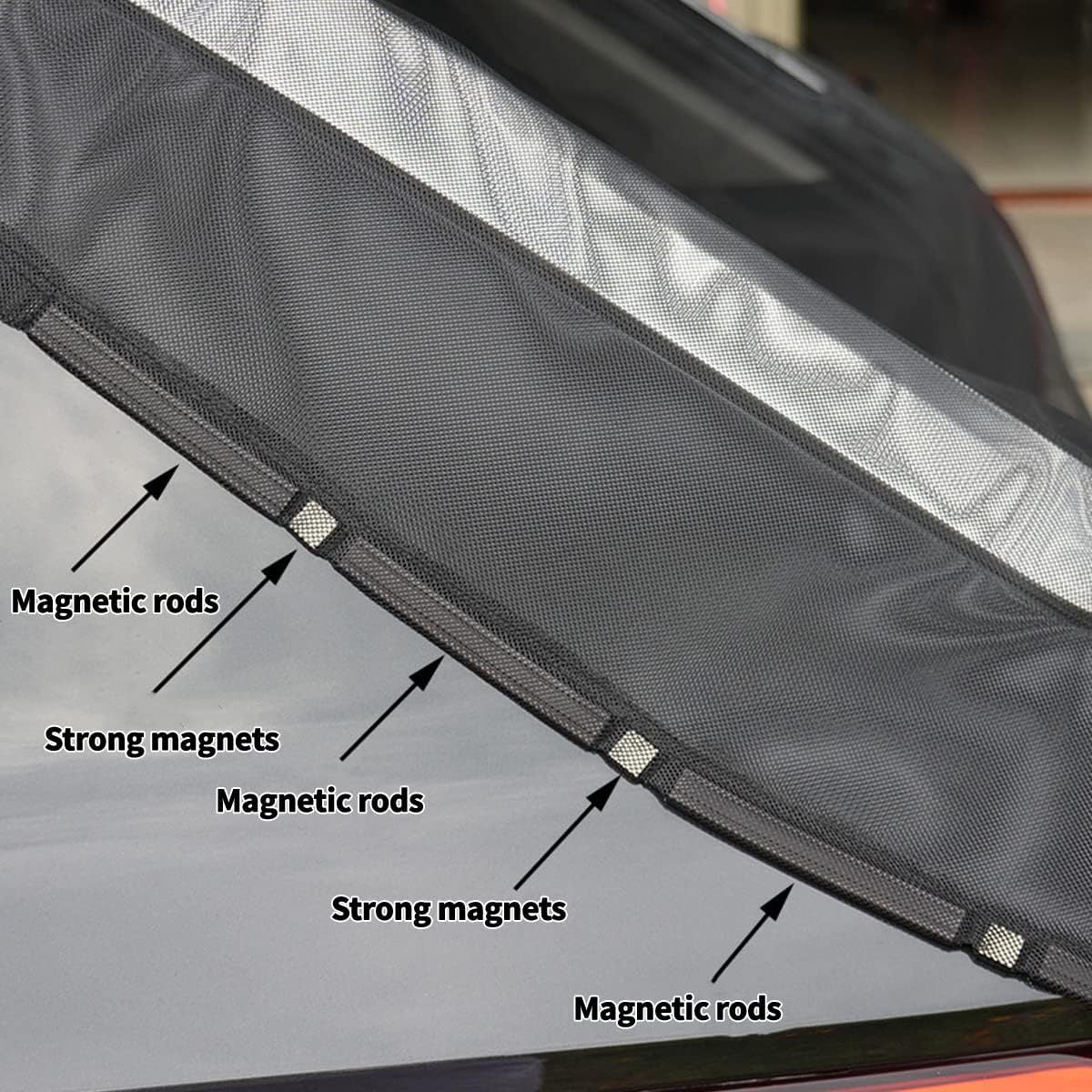 Size S Black Tailgate Mosquito Net Screen - Magnetic Bug Protection for Boot Opening 8