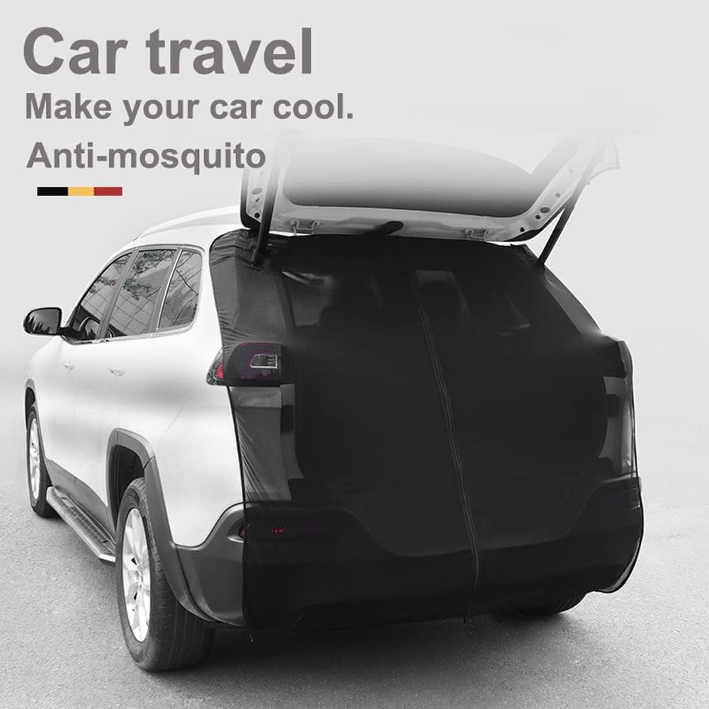 Size XL Black Tailgate Mosquito Net Screen - Magnetic Bug Protection for Boot Opening 5
