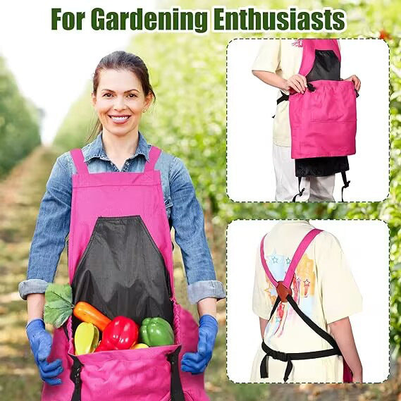 Grey Garden Harvesting Apron - Waterproof Oxford Cloth with Quick Release Pouch 5