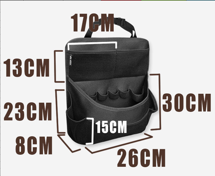 3 Pcs Black Premium Car Back Seat & Trunk Organizer - Multi-Pocket Hanging Storage Bag 3