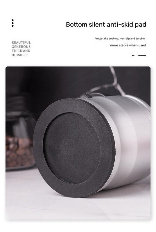 Silver Round Professional Aluminum Espresso Tamping Station - Adjustable Portafilter Holder Stand 10