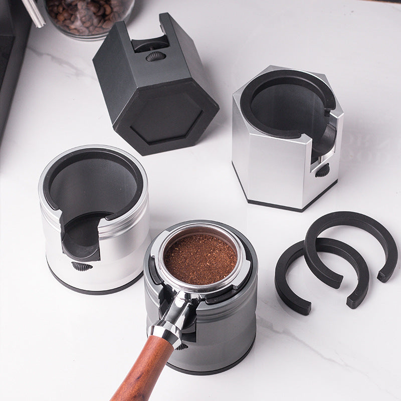 Dark Grey Diamond Professional Aluminum Espresso Tamping Station - Adjustable Portafilter Holder Stand 3