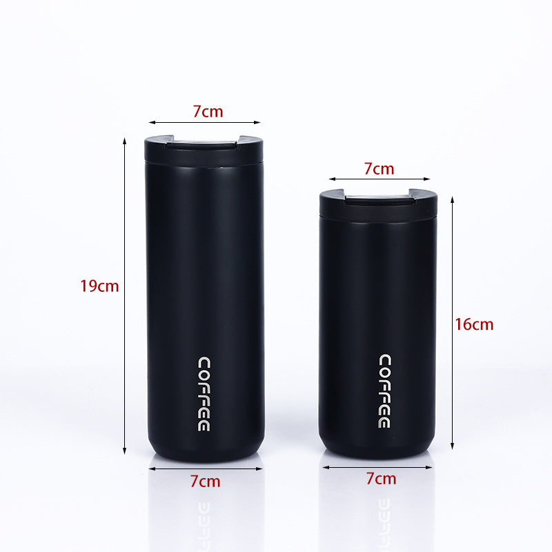 White Sleek Insulated Stainless Steel Coffee Tumbler Set (400ml & 500ml) - One-Touch Lid Travel Mugs 4