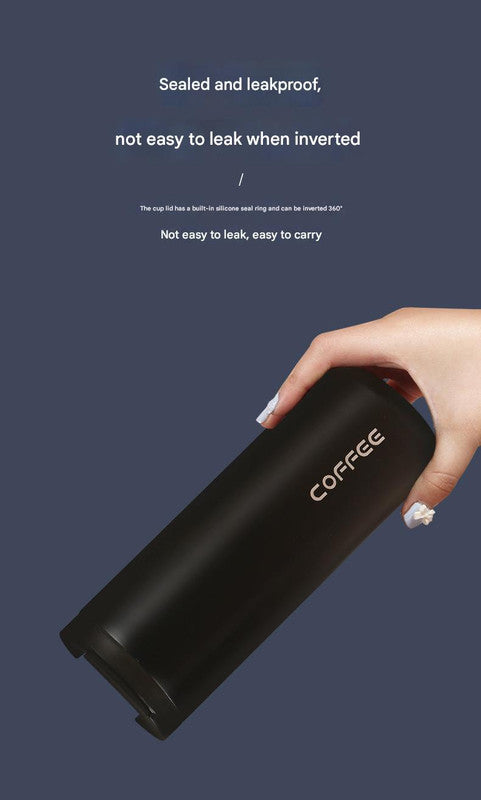 Blue Gradient Color Sleek Insulated Stainless Steel Coffee Tumbler Set (400ml & 500ml) - One-Touch Lid Travel Mugs 7