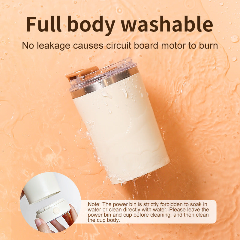 White 316 Stainless Steel Rechargeable Electric Self-Stirring Mug - 420ml Automatic Mixing Cup with Magnetic Rotor 4