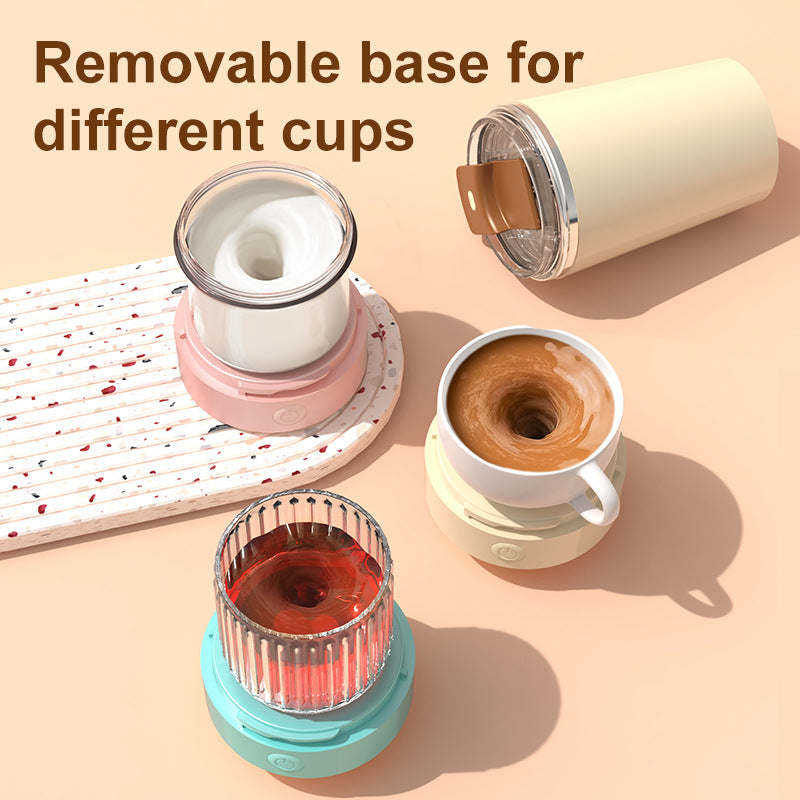 Pink 316 Stainless Steel Rechargeable Electric Self-Stirring Mug - 420ml Automatic Mixing Cup with Magnetic Rotor 4