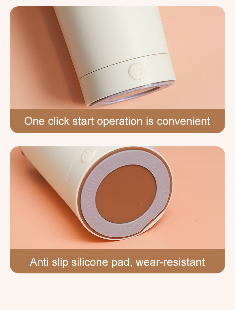 Pink 316 Stainless Steel Rechargeable Electric Self-Stirring Mug - 420ml Automatic Mixing Cup with Magnetic Rotor 11