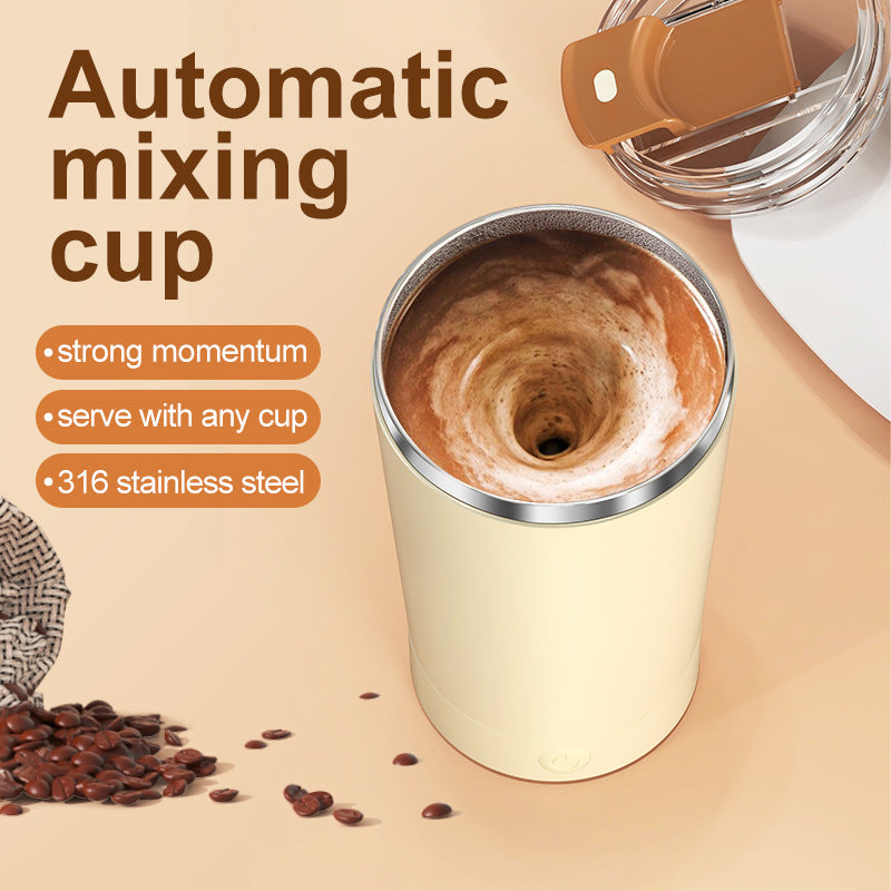 Light Blue 316 Stainless Steel Rechargeable Electric Self-Stirring Mug - 420ml Automatic Mixing Cup with Magnetic Rotor 3